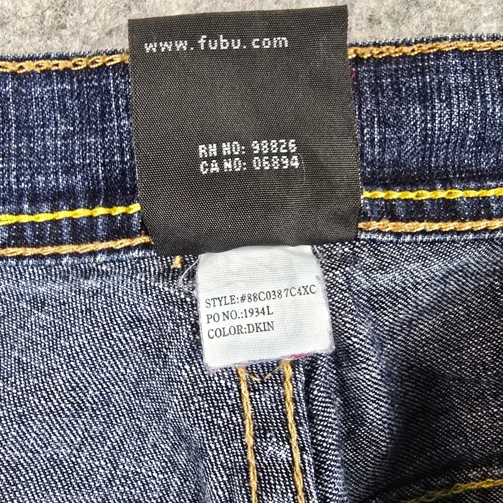 Vintage FUBU 14 Denim Jacket Jeans Matching Set Y2K Cargo SEE MEASUREMENTS